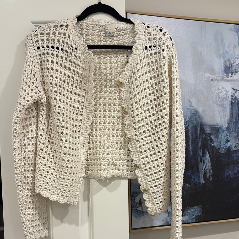 A New Day Cream Crochet Cardigan